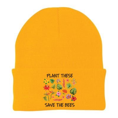 Plant These Save Bees Knit Cap Winter Beanie