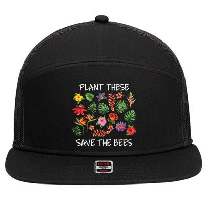 Plant These Save Bees 7 Panel Mesh Trucker Snapback Hat