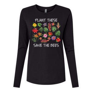 Plant These Save Bees Womens Cotton Relaxed Long Sleeve T-Shirt