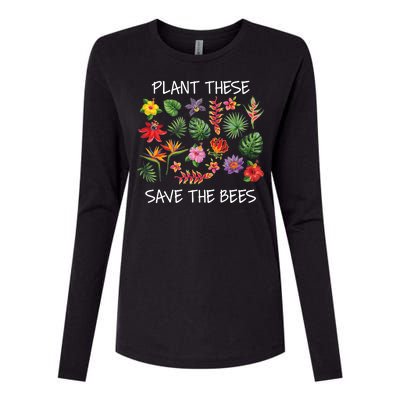 Plant These Save Bees Womens Cotton Relaxed Long Sleeve T-Shirt