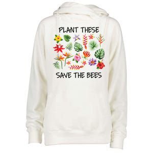 Plant These Save Bees Womens Funnel Neck Pullover Hood