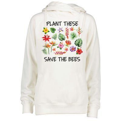 Plant These Save Bees Womens Funnel Neck Pullover Hood