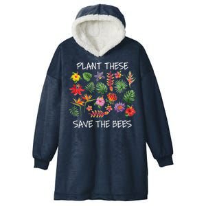 Plant These Save Bees Hooded Wearable Blanket