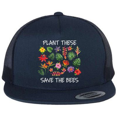 Plant These Save Bees Flat Bill Trucker Hat