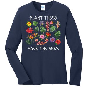 Plant These Save Bees Ladies Long Sleeve Shirt