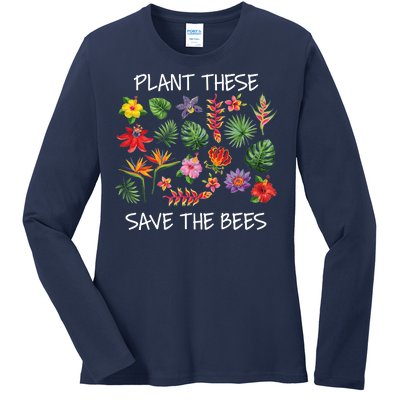 Plant These Save Bees Ladies Long Sleeve Shirt