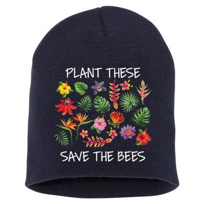 Plant These Save Bees Short Acrylic Beanie