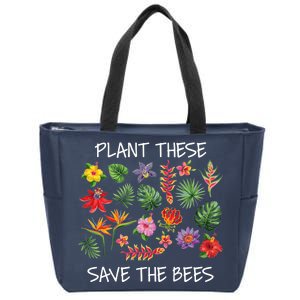 Plant These Save Bees Zip Tote Bag