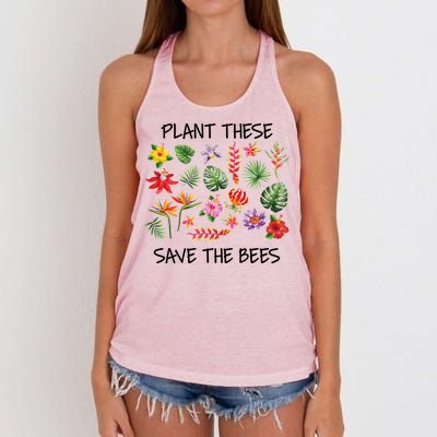 Plant These Save Bees Women's Knotted Racerback Tank