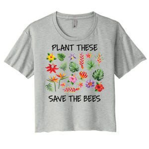 Plant These Save Bees Women's Crop Top Tee