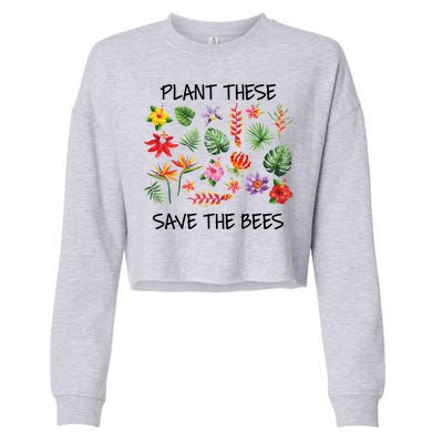 Plant These Save Bees Cropped Pullover Crew