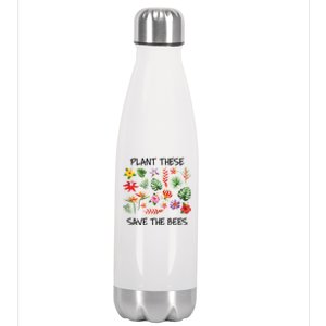 Plant These Save Bees Stainless Steel Insulated Water Bottle