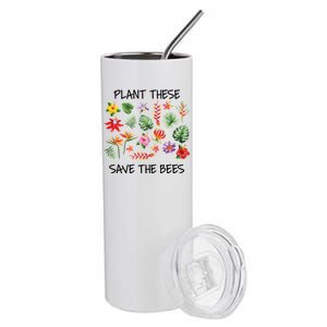 Plant These Save Bees Stainless Steel Tumbler