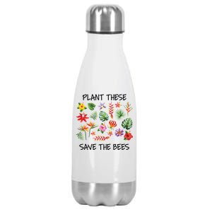 Plant These Save Bees Stainless Steel Insulated Water Bottle