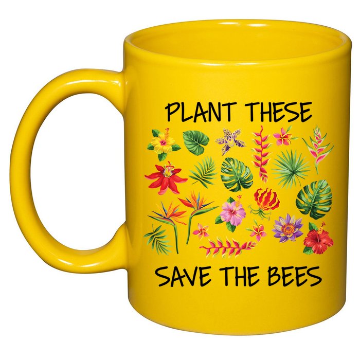 Plant These Save Bees 11oz C Handle Ceramic Mug