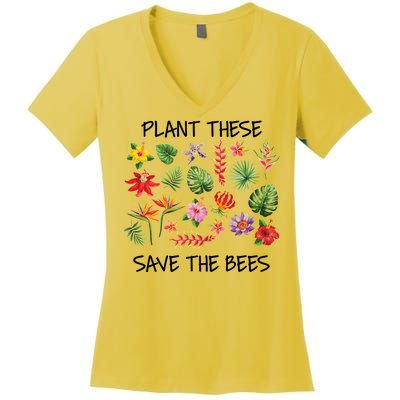 Plant These Save Bees Women's V-Neck T-Shirt