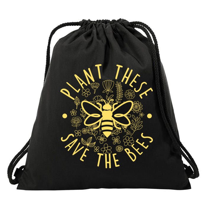 Plant These Save The Bees Drawstring Bag