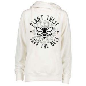 Plant These Save The Bees Womens Funnel Neck Pullover Hood