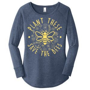 Plant These Save The Bees Women's Perfect Tri Tunic Long Sleeve Shirt