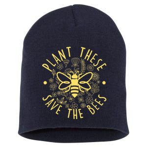 Plant These Save The Bees Short Acrylic Beanie