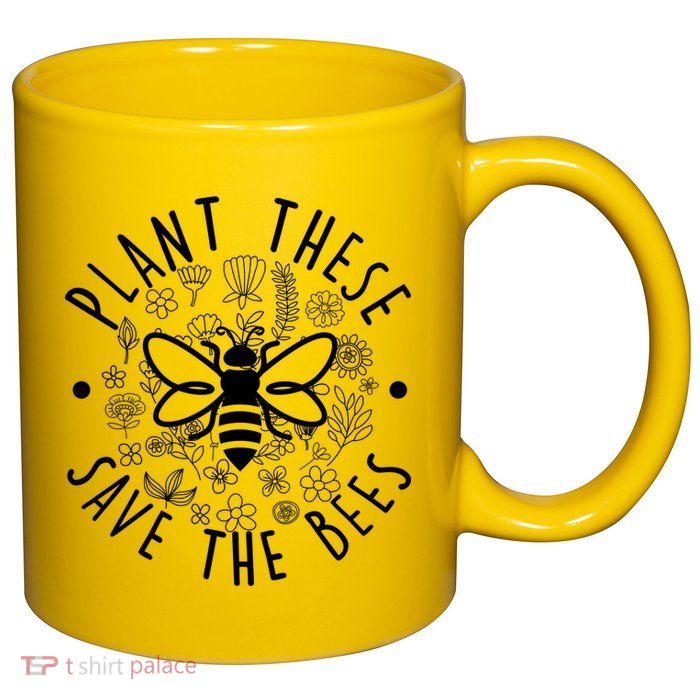 Plant These Save The Bees 11oz C Handle Ceramic Mug