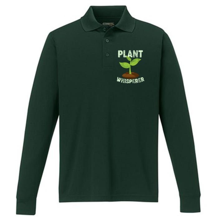 Plant Whisperer Garden Plant Lover Performance Long Sleeve Polo