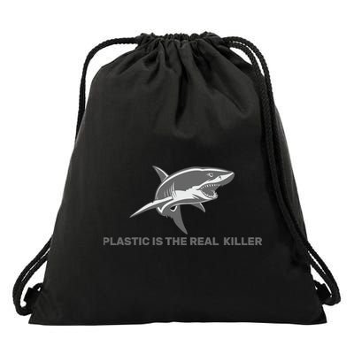 Plastic is the Real Killer Drawstring Bag