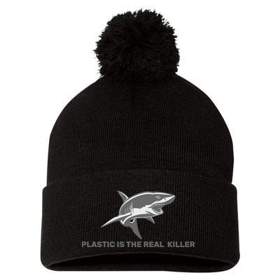 Plastic is the Real Killer Pom Pom 12in Knit Beanie