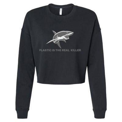 Plastic is the Real Killer Cropped Pullover Crew