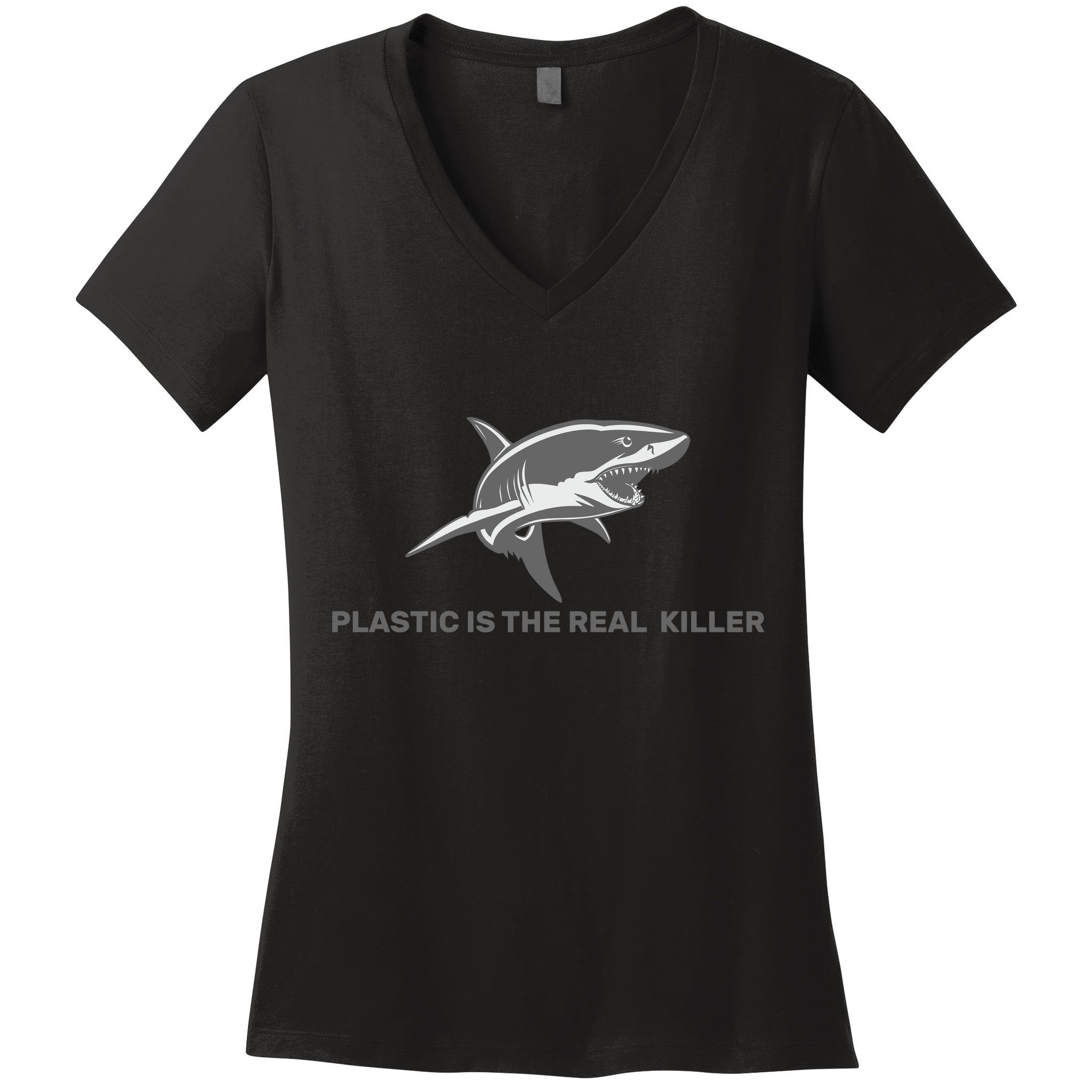 Plastic is the Real Killer Women's V-Neck T-Shirt