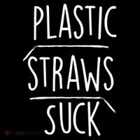 Plastic Straws Suck Drawstring Bag