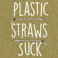 Plastic Straws Suck Garment-Dyed Women's Muscle Tee