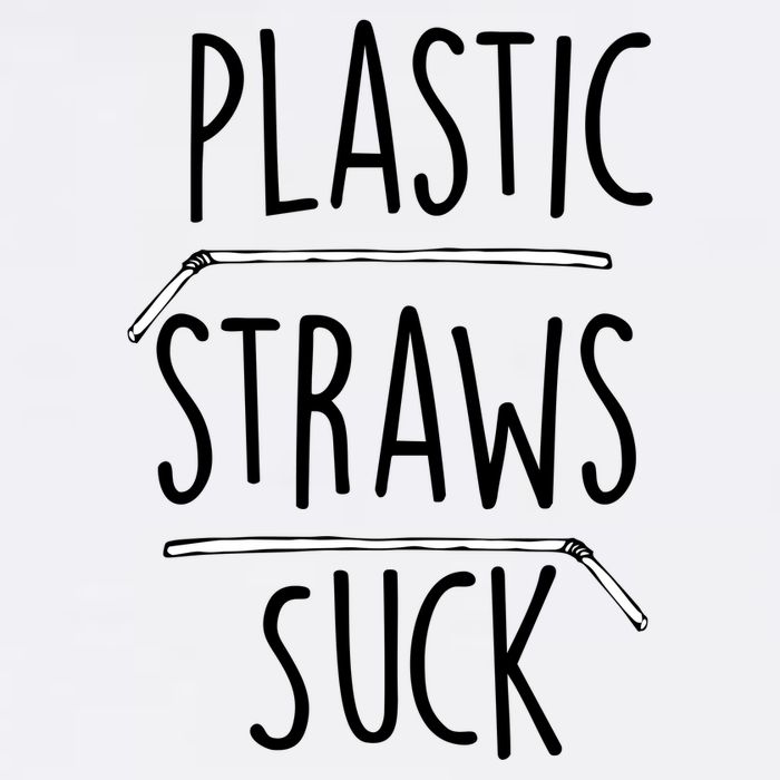 Plastic Straws Suck Garment-Dyed Sweatshirt