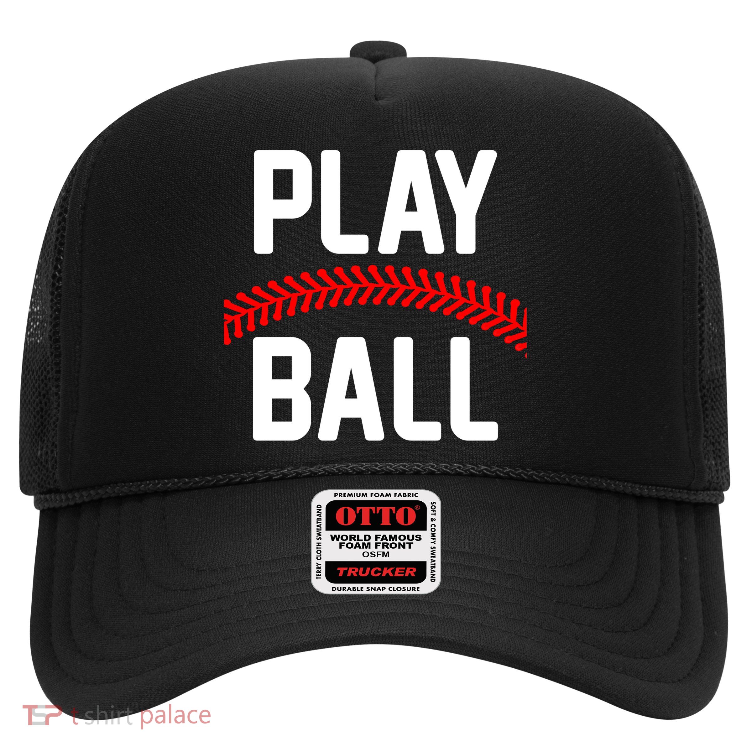 Play Ball Baseball and Softball Players Trucker Hat