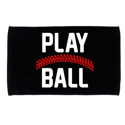 Play Ball Baseball and Softball Players Microfiber Hand Towel