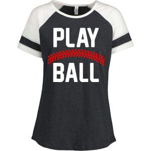 Play Ball Baseball and Softball Players Enza Ladies Jersey Colorblock Tee