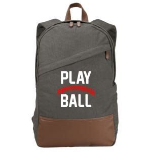 Play Ball Baseball and Softball Players Cotton Canvas Backpack