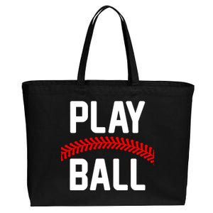 Play Ball Baseball and Softball Players Cotton Canvas Jumbo Tote