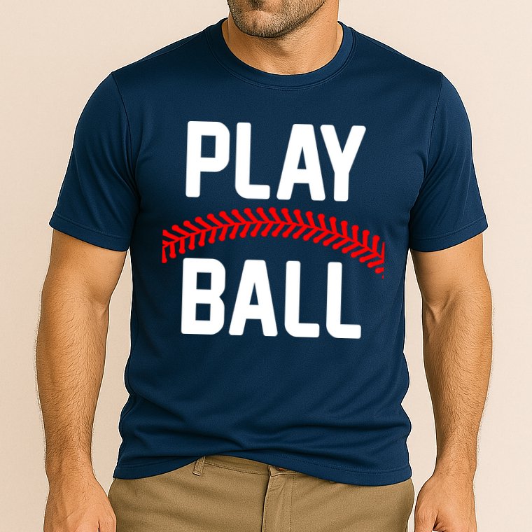 Play Ball Baseball and Softball Players Cooling Performance Crew T-Shirt