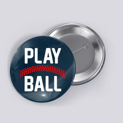 Play Ball Baseball and Softball Players Button