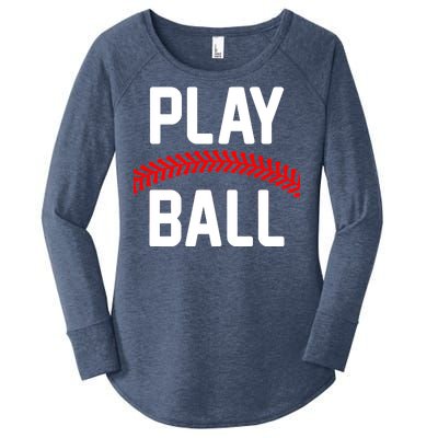 Play Ball Baseball and Softball Players Women's Perfect Tri Tunic Long Sleeve Shirt