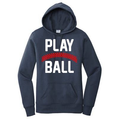 Play Ball Baseball and Softball Players Women's Pullover Hoodie