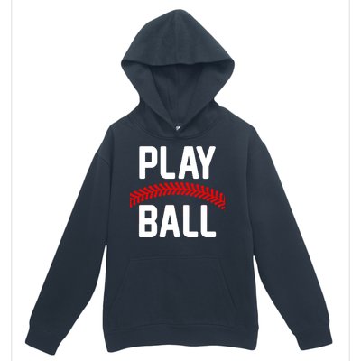 Play Ball Baseball and Softball Players Urban Pullover Hoodie