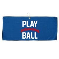 Play Ball Baseball and Softball Players Large Microfiber Waffle Golf Towel