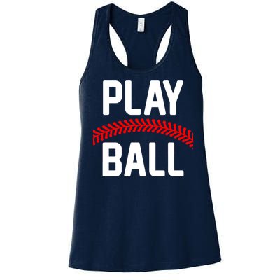 Play Ball Baseball and Softball Players Women's Racerback Tank