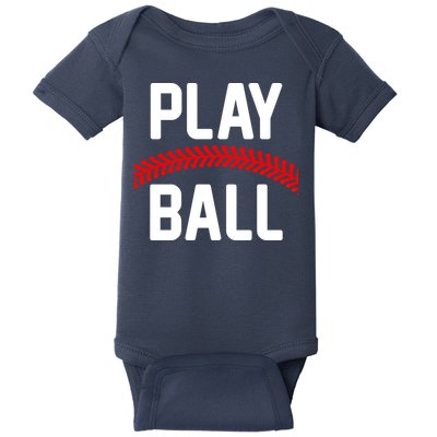 Play Ball Baseball and Softball Players Baby Bodysuit