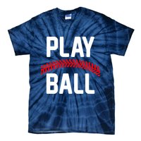 Play Ball Baseball and Softball Players Tie-Dye T-Shirt