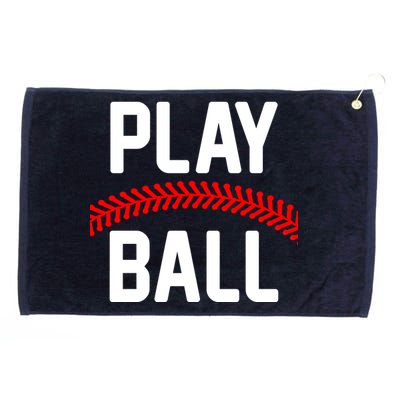 Play Ball Baseball and Softball Players Grommeted Golf Towel