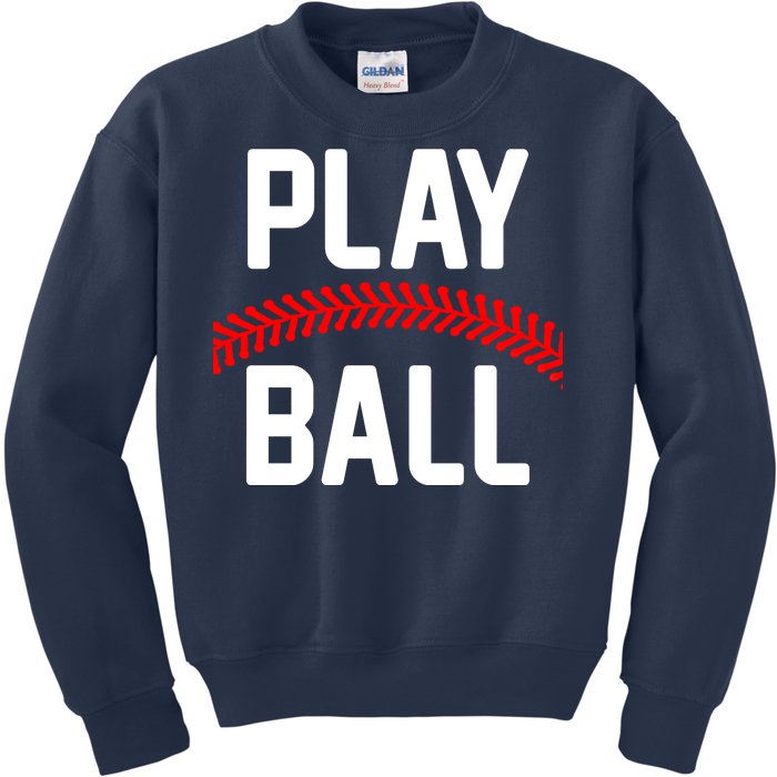 Play Ball Baseball and Softball Players Kids Sweatshirt