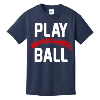 Play Ball Baseball and Softball Players Kids T-Shirt